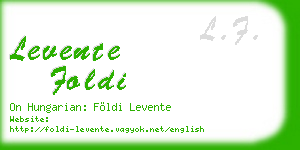 levente foldi business card